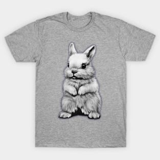 Monochrome Cute Rabbit T-Shirt